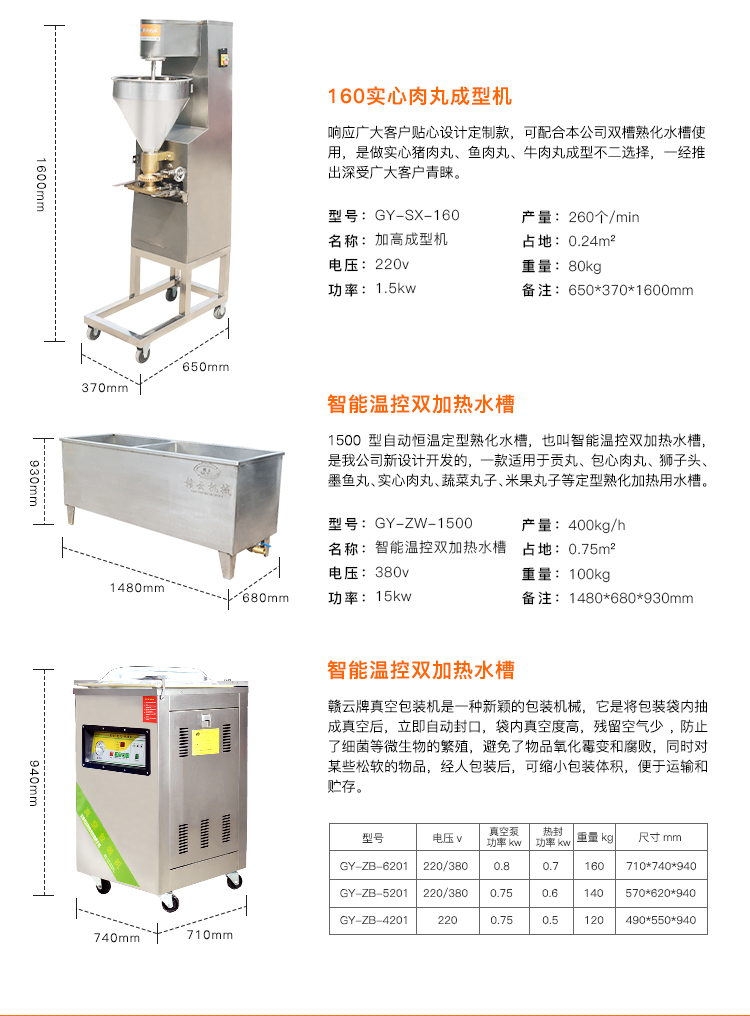 作坊式加工鱼丸肉丸机器厂家直销成套流水线生产丸子机(图7)