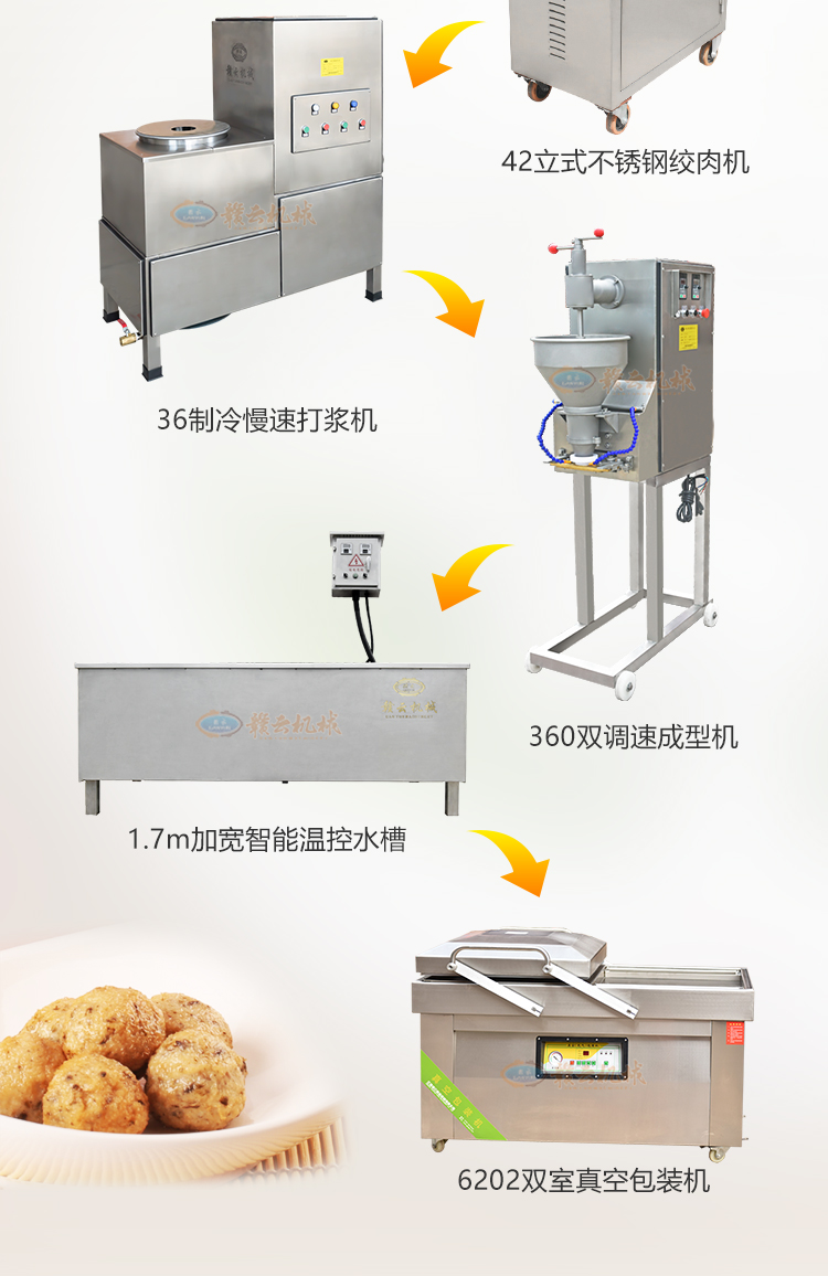 鱼丸加工生产成套设备自动化生产鱼圆的机器(图4)